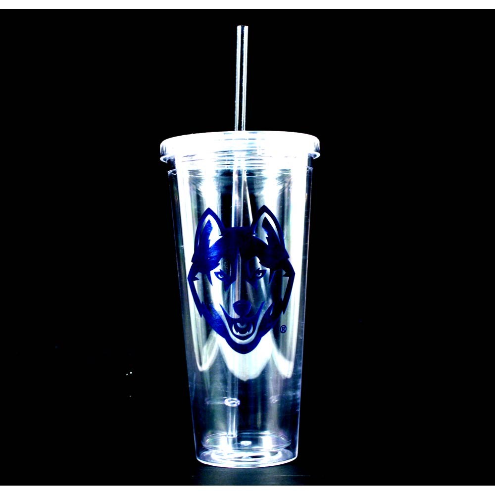 Liquidation - UCONN Huskies - 24OZ Sip N Go Straw Tumbler - Double Walled - 12 For $30.00 - UCONN Huskies