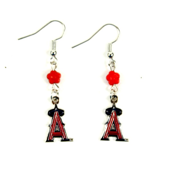 Los Angeles Angels Earrings - The SOPHIE Style Dangle - $3.50 Per Pair - Wholesale Los Angeles Angels Products - Angels Merchandise