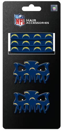 Los Angeles Chargers - 5PC PONY/HAIRCLIP Set - $3.00 Per Set - Wholesale Los Angeles Chargers Products - Chargers Merchandise