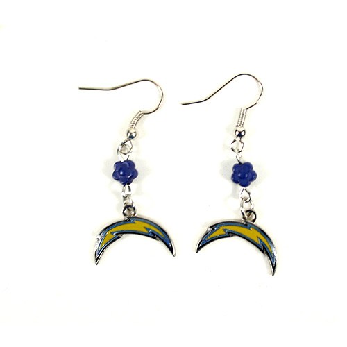 Los Angeles Chargers Earrings - The SOPHIE Style Dangle - 12 Pair For $36.00 - Wholesale Los Angeles Chargers Products - Chargers Merchandise