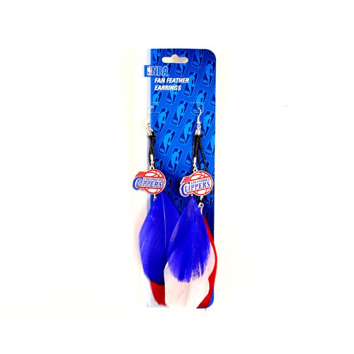 Los Angeles Clippers Earrings - Feather Dangle Style - $2.75 Per Pair - Los Angeles Clippers