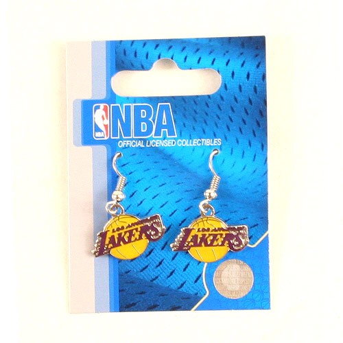 Los Angeles Lakers Earrings - Classic Amco Style Dangle - 12 Pair For $30.00 - Los Angeles Lakers
