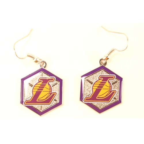 Los Angeles Lakers Earrings - MINX Style Hex Dangle Earrings - $3.00 Per Pair - Los Angeles Lakers