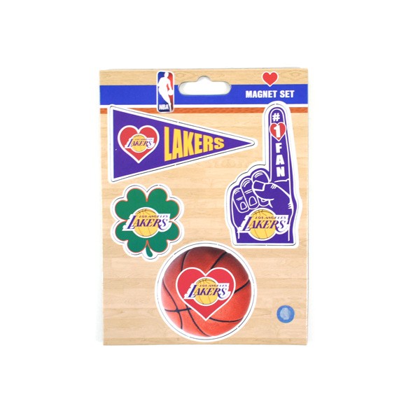 Los Angeles Lakers Heart Series Magnets - Heavy Stock - 4PC Magnet Set - 4.5"x6" Template - 12 Sets For $15.00 - Los Angeles Lakers