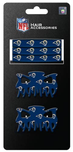 Los Angeles Rams - 5PC PONY/HAIRCLIP Set - $3.00 Per Set - Wholesale Los Angeles Rams Products - Rams Merchandise