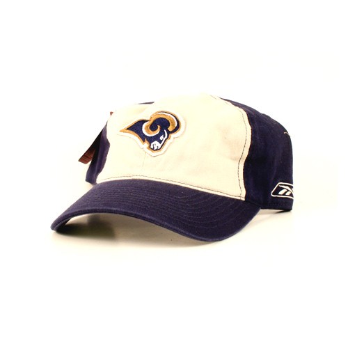 Los Angeles Rams Caps - 2Tone White Face Blue Cap Slouch Style - 2 For $8.00 - Wholesale Los Angeles Rams Products - Rams Merchandise