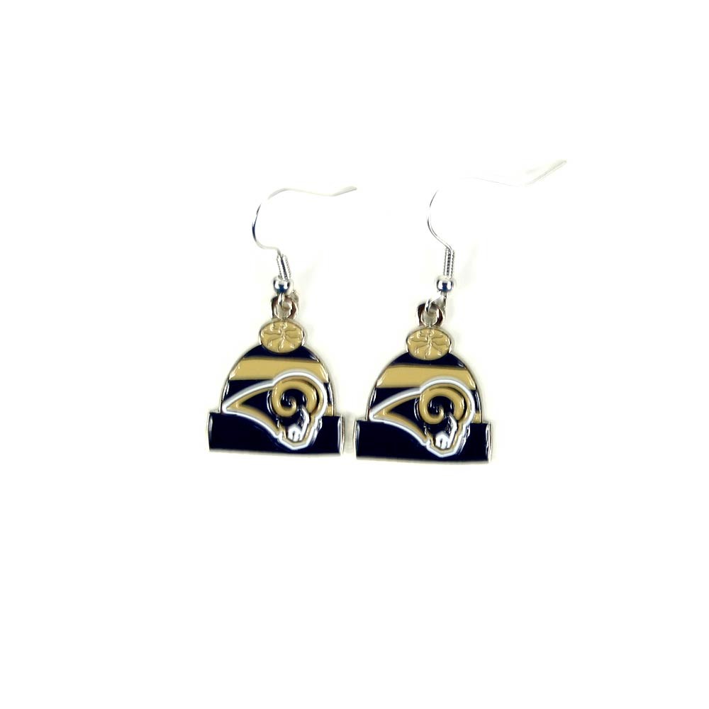 Los Angeles Rams Earrings - The KNITSTER - 12 Pair For $24.00 - Wholesale Los Angeles Rams Products - Rams Merchandise