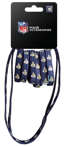 Los Angeles Rams Merchandise  - 8PC Pony/Headband Set - 12 Sets For $24.00 - Wholesale Los Angeles Rams Products - Rams Merchandise