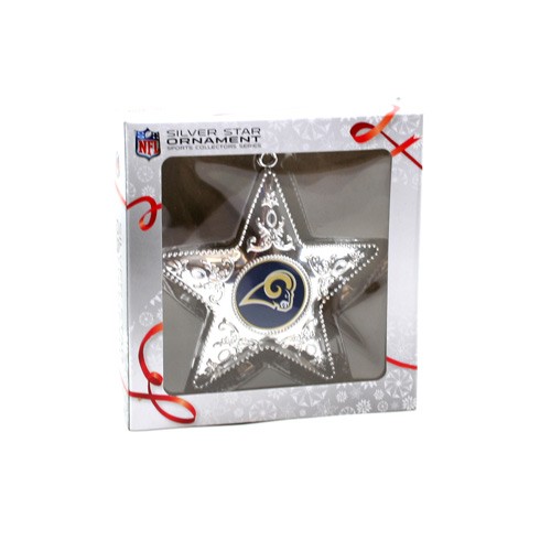 Los Angeles Rams Ornaments - Silver Star Style - 12 For $30.00 - Wholesale Los Angeles Rams Products - Rams Merchandise