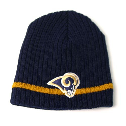 Los Angles Rams - Single Stripe Ribbed Beanies - 12 For $36.00 - Wholesale Los Angeles Rams Products - Rams Merchandise