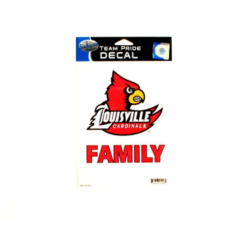 Louisville Cardinals Decals - 5.5"x6.5" TEAM PRIDE FAMILY DECALS - Series2 - 12 For $24.00 - Louisville Cardinals