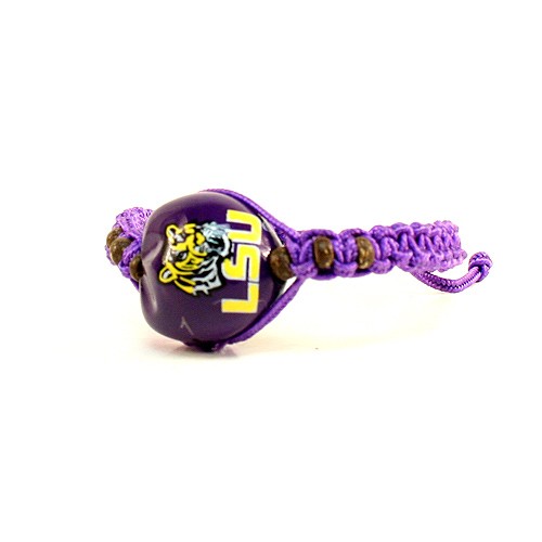 LSU Tigers Bracelets - Single Nut Macramé Bracelets - 12 For $30.00 - LSU