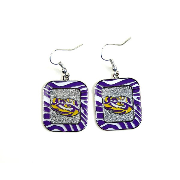 LSU Tigers Earrings - The ZEBRA Dangle - $3.00 Per Pair - LSU