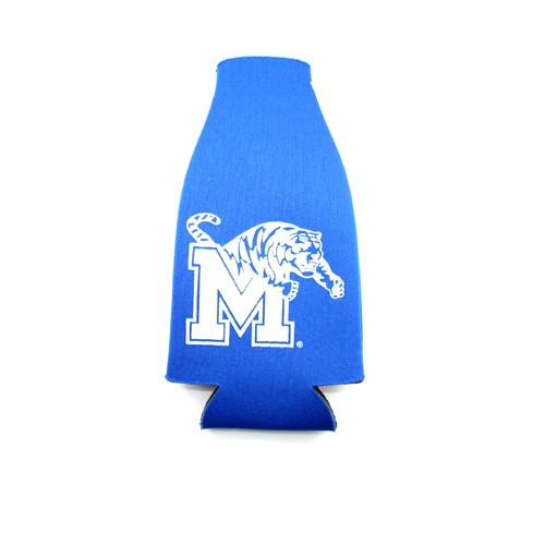Memphis Tigers Bottle Huggie - Blue Neoprene Style - 12 For $12.00 - Memphis Tigers