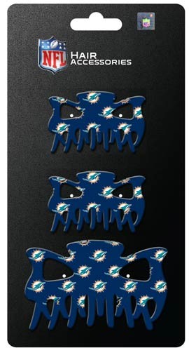 Miami Dolphins - 3PC Hairclip Set - $3.00 Per Set - Wholesale Miami Dolphins Products - Dolphins Merchandise