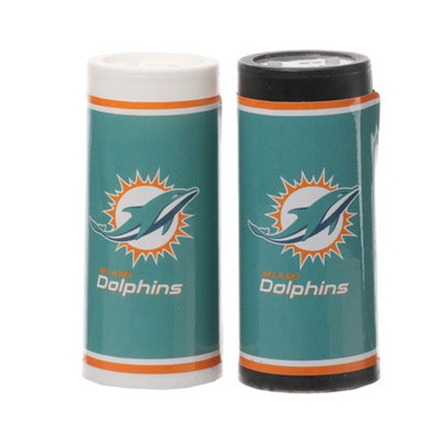 Miami Dolphins - Filled Salt And Pepper Shaker Sets - 12 Sets For $18.00 - Wholesale Miami Dolphins Products - Dolphins Merchandise