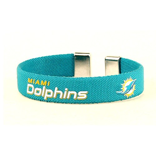 Miami Dolphins Bracelets - Ribbon Style - (May Be Different Pattern Then Pictured) - 12 For $27.00 - Wholesale Miami Dolphins Products - Dolphins Merchandise