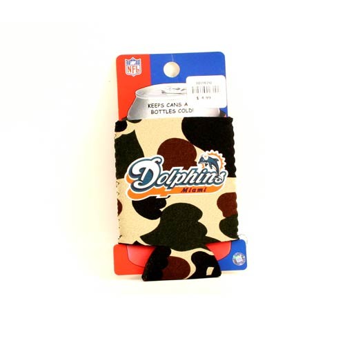 Miami Dolphins Can Huggies - Camouflage Neoprene - 12 For $18.00 - Wholesale Miami Dolphins Products - Dolphins Merchandise