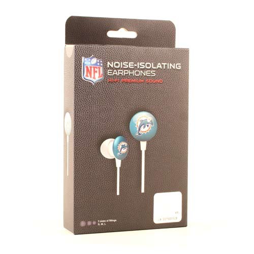 Miami Dolphins Earbuds - Closeout - BLACK BOX Style IHIP Earbuds - 12 For $42.00 - Wholesale Miami Dolphins Products - Dolphins Merchandise 2