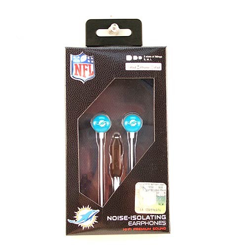 Miami Dolphins Earbuds - The MICRO Line - Earbuds With Microphone - 12 For $54.00 - Wholesale Miami Dolphins Products - Dolphins Merchandise 2