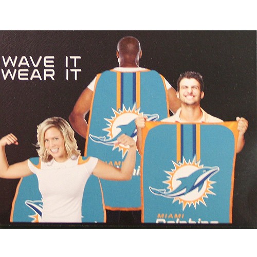 Miami Dolphins Flags - 32"x47" Fan Flags - 2 Flags For $15.00 - Wholesale Miami Dolphins Products - Dolphins Merchandise