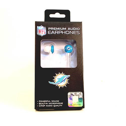 Miami Dolphins Headphones - Slimline Series - 12 For $48.00 - Wholesale Miami Dolphins Products - Dolphins Merchandise 2