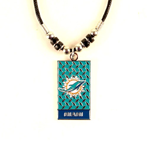 Miami Dolphins Necklace - Diamond Plate Style - $3.50 Each - Wholesale Miami Dolphins Products - Dolphins Merchandise 2