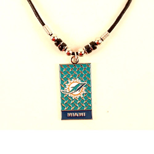 Miami Dolphins Necklaces - Diamond Plate Necklaces - 12 For $30.00 - Wholesale Miami Dolphins Products - Dolphins Merchandise 2