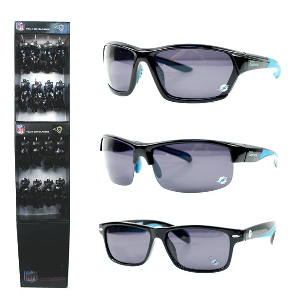 Miami Dolphins Sunglasses - 48 Count Polarized Display - Assorted Style - $240.00 Per Display - Wholesale Miami Dolphins Products - Dolphins Merchandise 2
