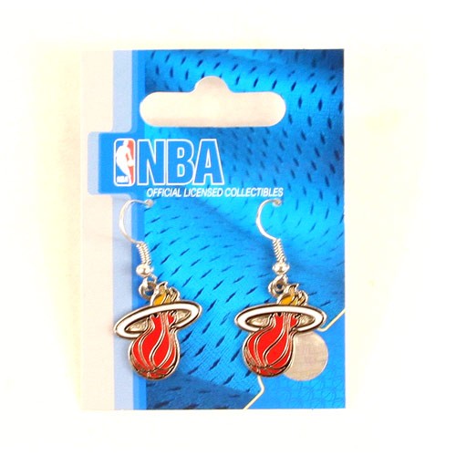 Miami Heat Earrings - Classic Amco Style Dangle - 12 Pair For $30.00 - Miami Heat