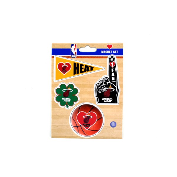 Miami Heat Heart Series Magnets - Heavy Stock - 4PC Magnet Set - 4.5"x6" Template - 12 Sets For $15.00 - Miami Heat