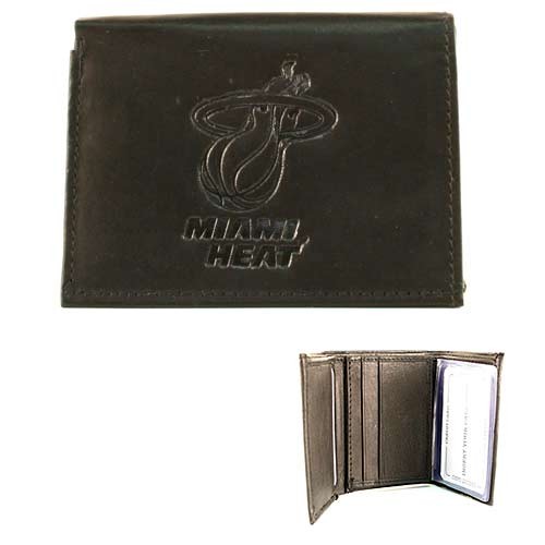 Miami Heat Wallets - BLACK Tri-Fold Leather Wallets - $7.50 Each - Miami Heat