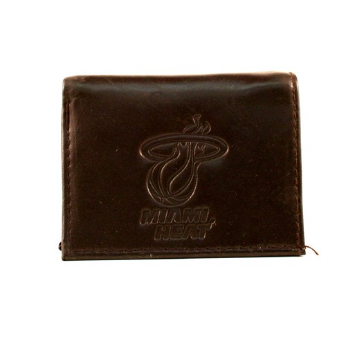 Miami Heat Wallets Brown Tri-Fold Leather Wallets - $7.50 Each - Miami Heat