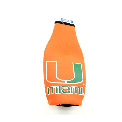 Miami Hurricanes Bottle Huggie - Orange Neoprene - 12 For $12.00 - Miami Hurricanes