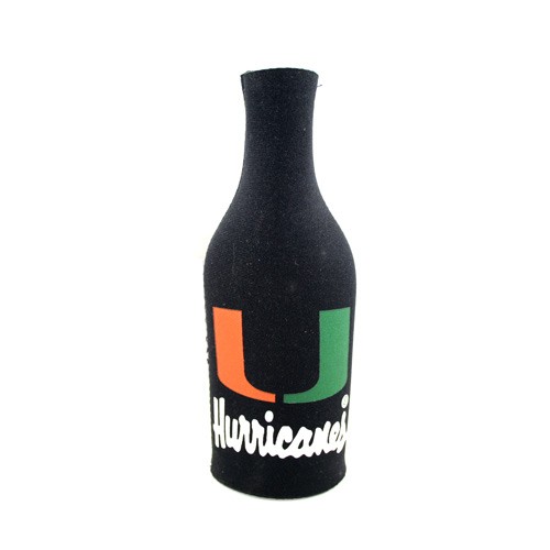 Miami Hurricanes Bottle Huggies - Black Neoprene Style - 12 For $18.00 - Miami Hurricanes