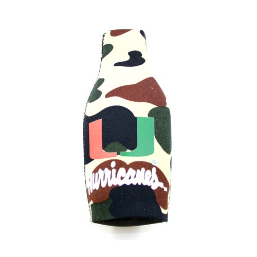 Miami Hurricanes Bottle Huggies - Camo Neoprene Style - 12 For $12.00 - Miami Hurricanes