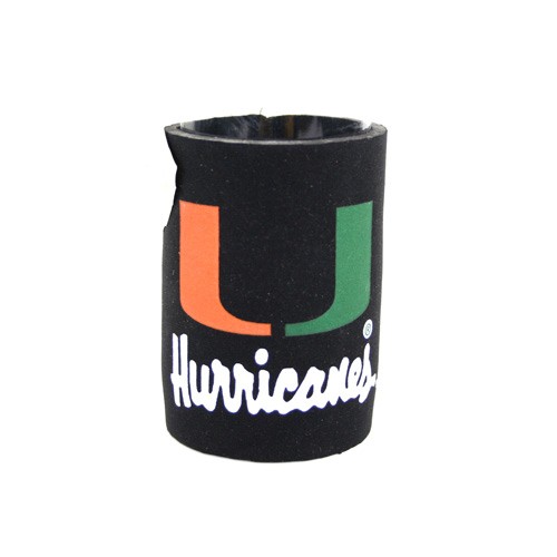 Miami Hurricanes Can Huggies - Black Neoprene Style Huggies - 12 For $18.00 - Miami Hurricanes