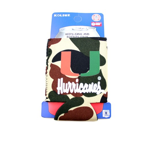 Miami Hurricanes Can Huggies - Camo Neoprene Style - 12 For $12.00 - Miami Hurricanes
