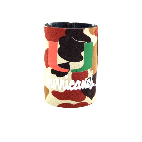 Miami Hurricanes Can Huggies - Camo Structured Foam Style - 12 For $12.00 - Miami Hurricanes