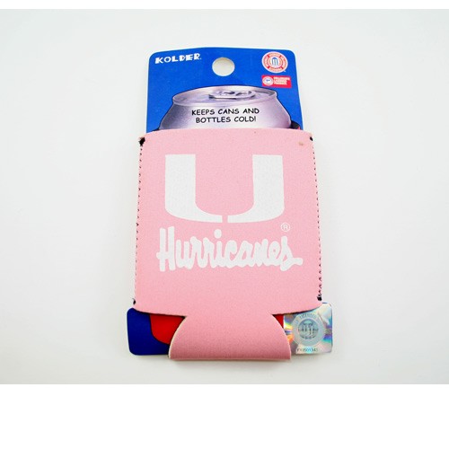 Miami Hurricanes Can Huggies - Pink Neoprene Style - 12 For $12.00 - Miami Hurricanes