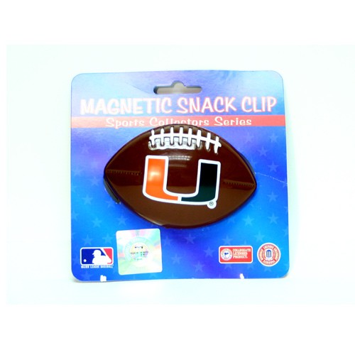 Miami Hurricanes Clips - Football Style Snack/Fridge Magnetic Clips - 12 For $24.00 - Miami Hurricanes