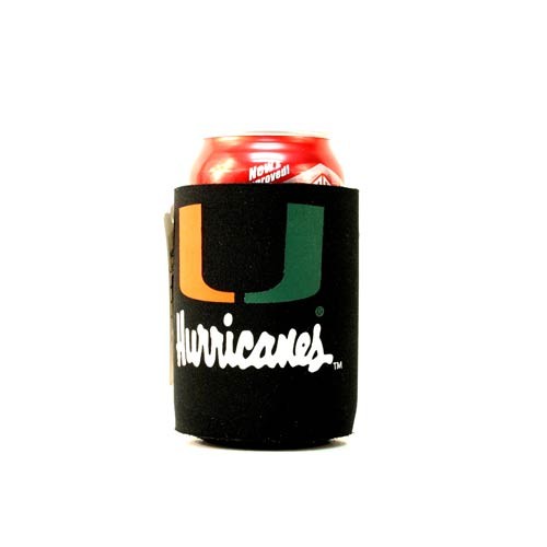 Miami Hurricanes Huggies - Black Neoprene Can Huggies - 12 For $18.00 - Miami Hurricanes
