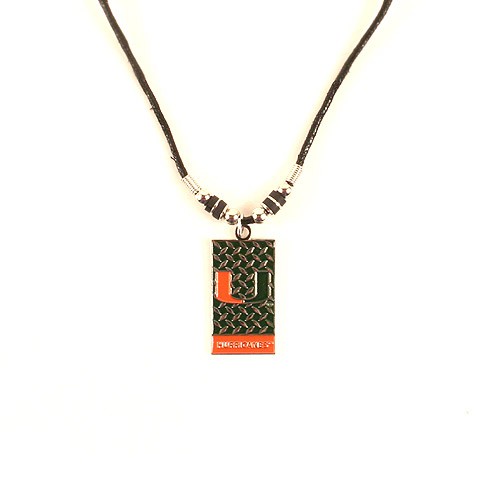 Miami Hurricanes Necklaces - Diamond Plate Style - $3.50 Each - Miami Hurricanes
