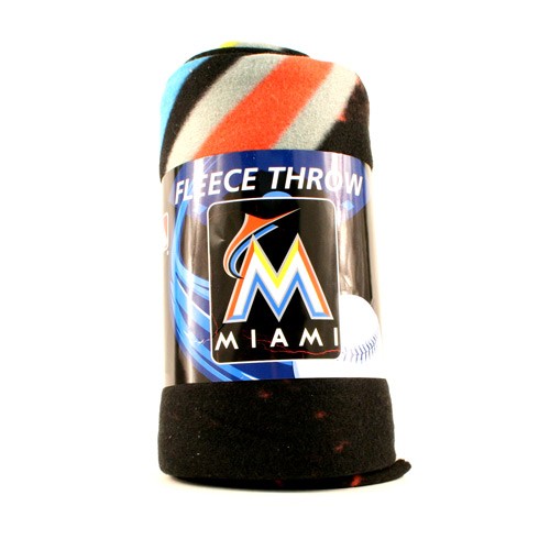 Miami Marlins Blankets - 50"x60" Fleece Blankets - $9.50 Each - Wholesale Miami Marlins Products - Marlins Merchandise