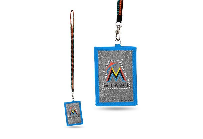 Miami Marlins Bling - Bling Lanyards With ID Holder - $3.00 Each - Wholesale Miami Marlins Products - Marlins Merchandise