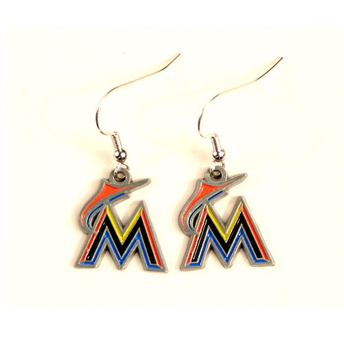 Miami Marlins Earrings - Dangle Style - $2.75 Per Pair - Wholesale Miami Marlins Products - Marlins Merchandise 2