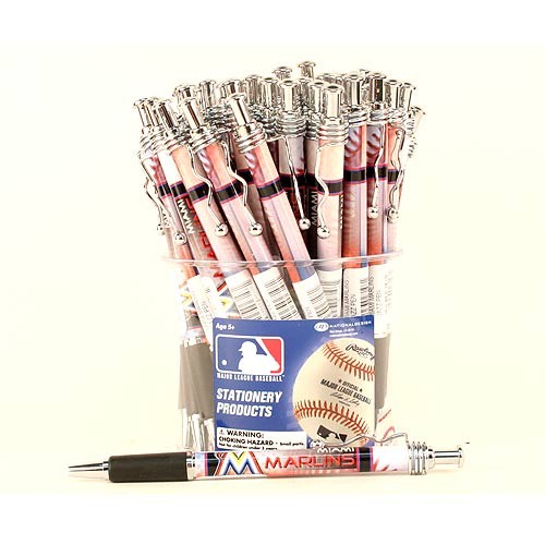 Miami Marlins Merchandise - 48Count Pen Display - $36.00 Per Display - Wholesale Miami Marlins Products - Marlins Merchandise