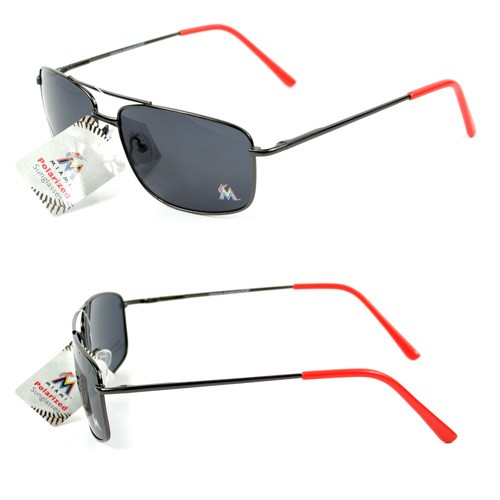 Miami Marlins Sunglasses - GunMetal Style - 2 Pair For $10.00 - Wholesale Miami Marlins Products - Marlins Merchandise 2