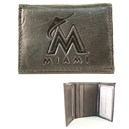Miami Marlins Wallets - Black Tri-Fold Leather Wallets - $7.50 Each - Wholesale Miami Marlins Products - Marlins Merchandise 2