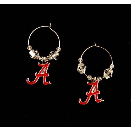 Alabama Earrings - Clear Bead HOOP Style - $5.00 Per Pair - Alabama